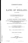 Commentaries on the Laws of England : in Four Books by William Blackstone and Thomas M. Cooley