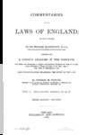 Commentaries on the Laws of England : in Four Books by William Blackstone and Thomas M. Cooley