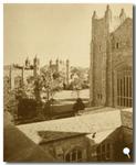 View of towers in the Law Quad from Hutchins Hall, 1934. by University of Michigan Law School