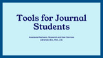 Winter 2026 - Tools for Journal Students