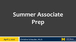Winter 2026 - Summer Associate Prep