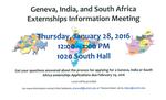 Geneva, India, and South Africa Externships Information Meeting