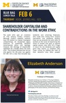 Shareholder Capitalism and Contradictions in the Work Ethic by University of Michigan Law School