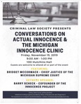 Conversations on Actual Innocence & The Michigan Innocence Clinic by Criminal Law Society