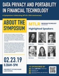Data Privacy and Portability in Financial Technology: About the Symposium by Michigan Technology Law Review